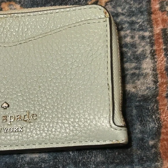 Kate Spade Leila leather card holder wristlet seawater - Picture 4 of 9